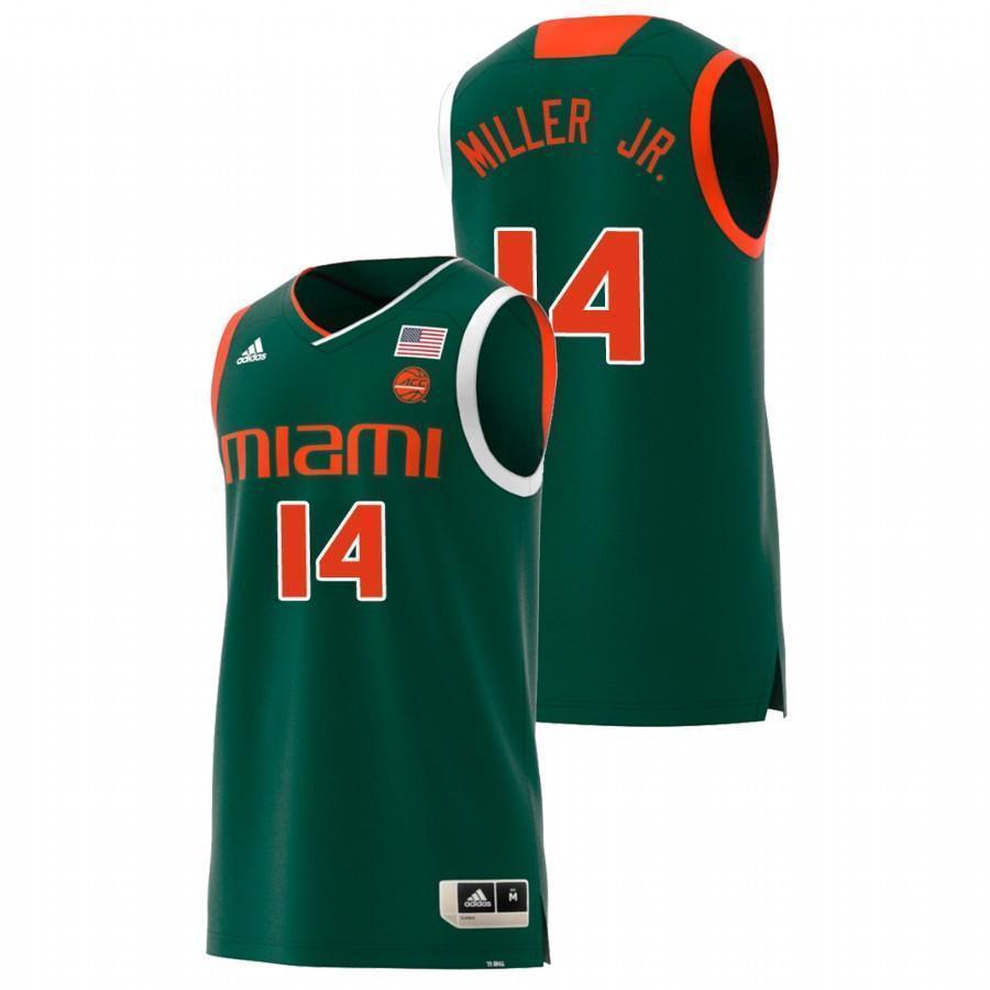 Rodney Miller Jr Miami Hurricanes Basketball Jersey 2019 Green