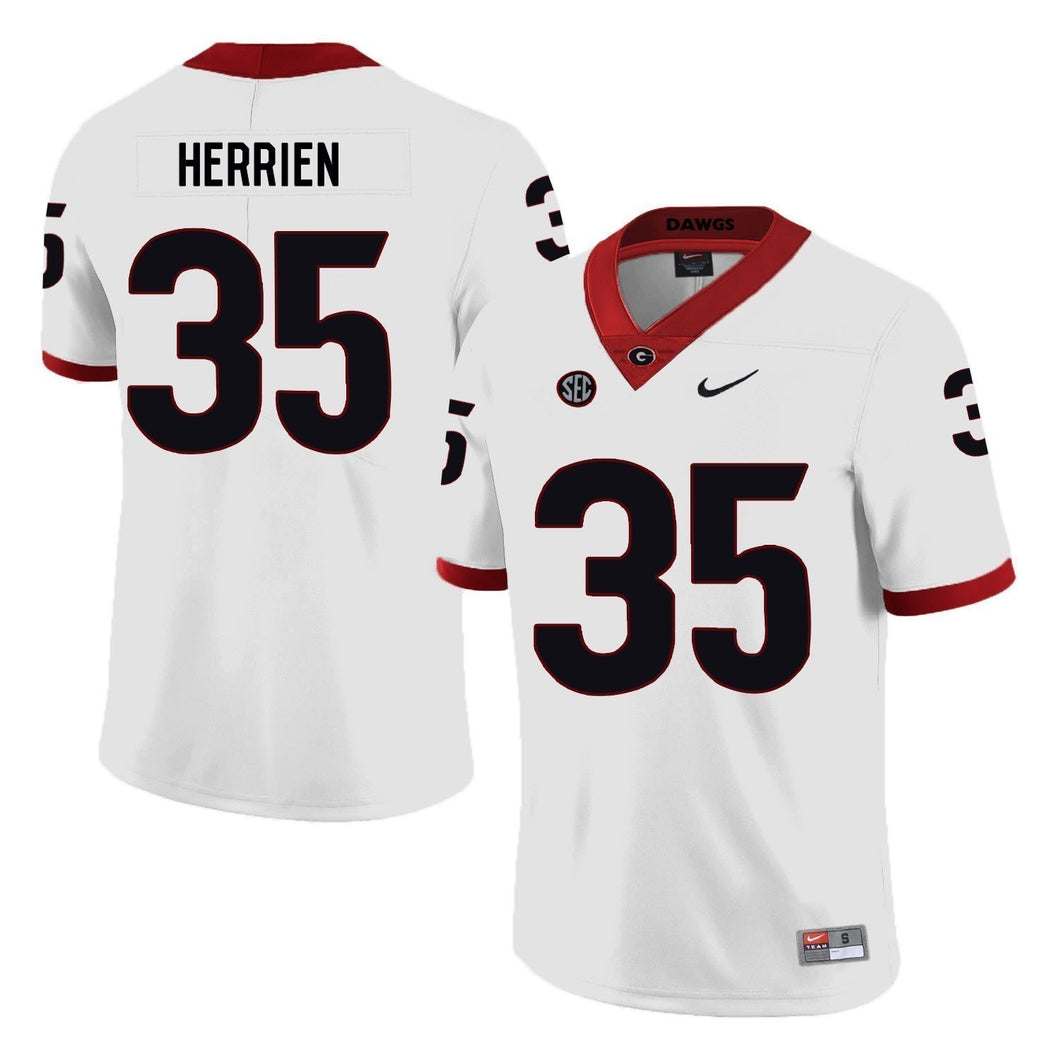 Brian Herrien Georgia Bulldogs Football Jersey 2019 White