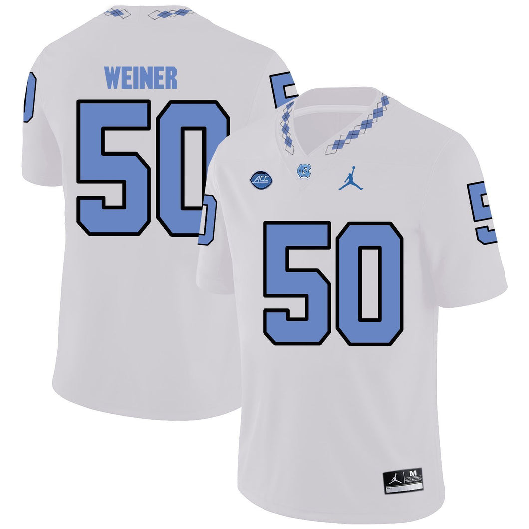 Art Weiner North Carolina Tar Heels Jordan Football Jersey 2019 - White
