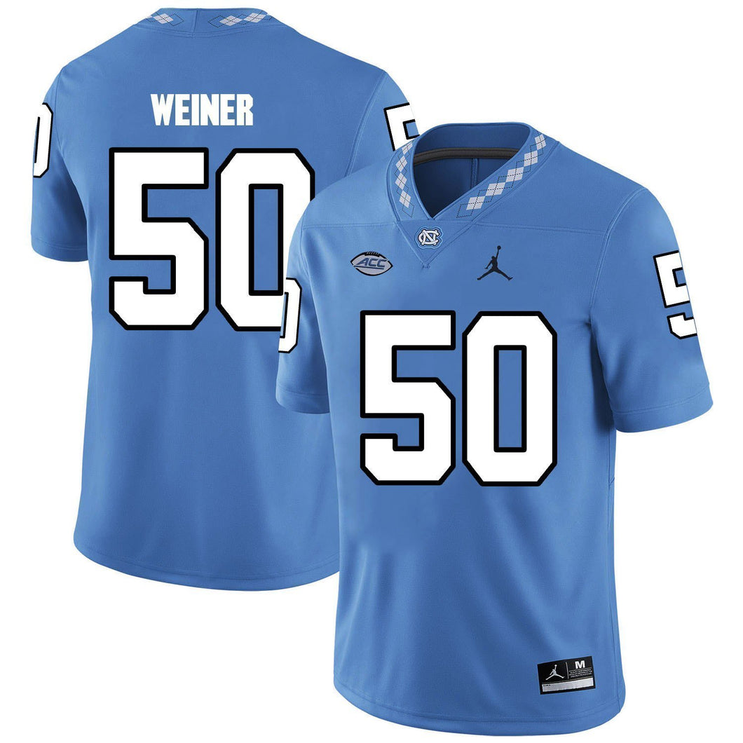 Art Weiner North Carolina Tar Heels Jordan Football Jersey 2019 - Light Blue
