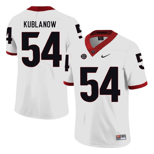 Brandon Kublanow Georgia Bulldogs Football Jersey 2019 White