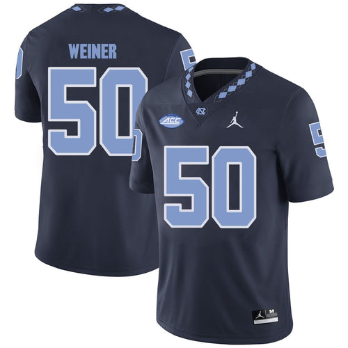 Art Weiner North Carolina Tar Heels Jordan Football Jersey 2019 - Navy