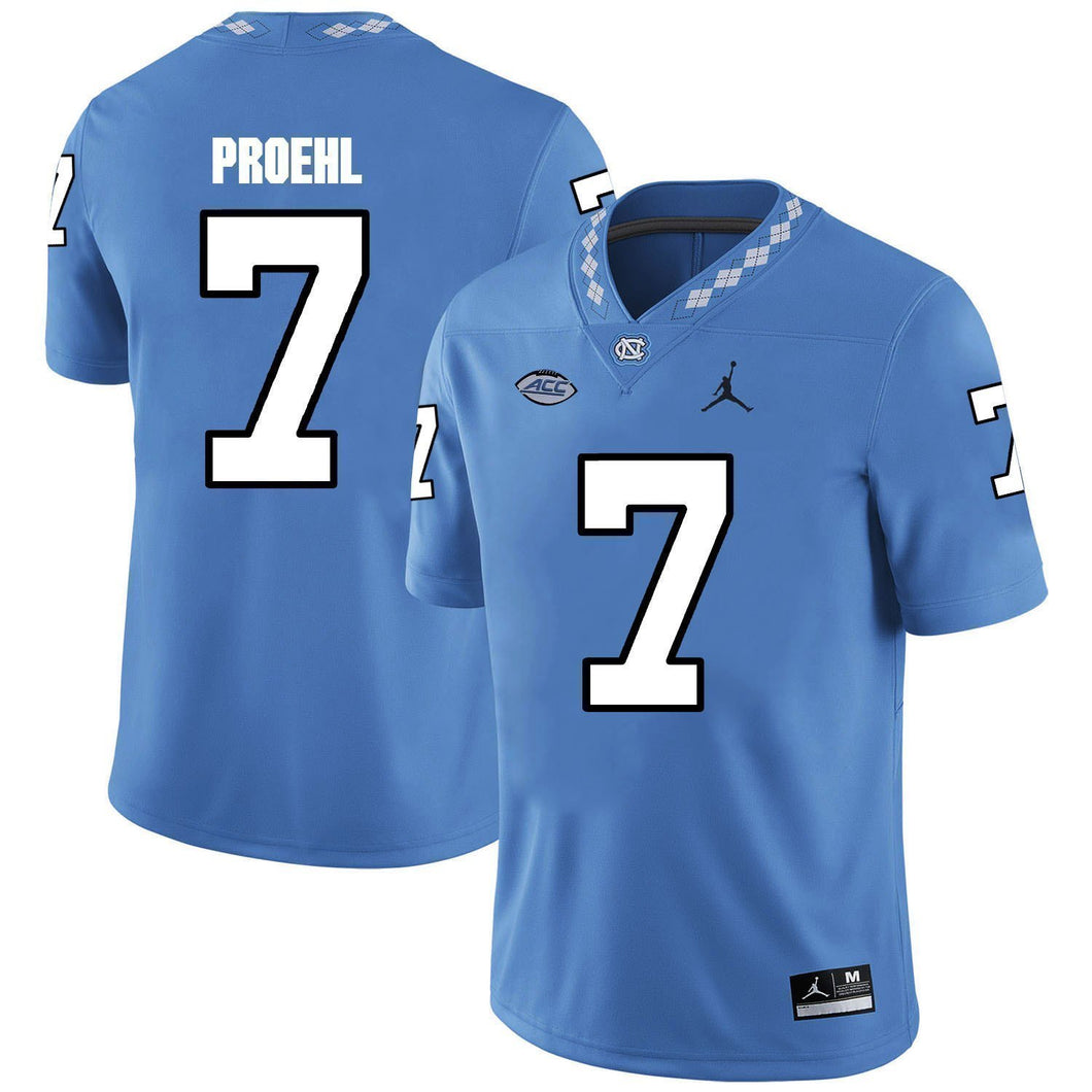 Austin Proehl North Carolina Tar Heels Jordan Football Jersey 2019 - Light Blue