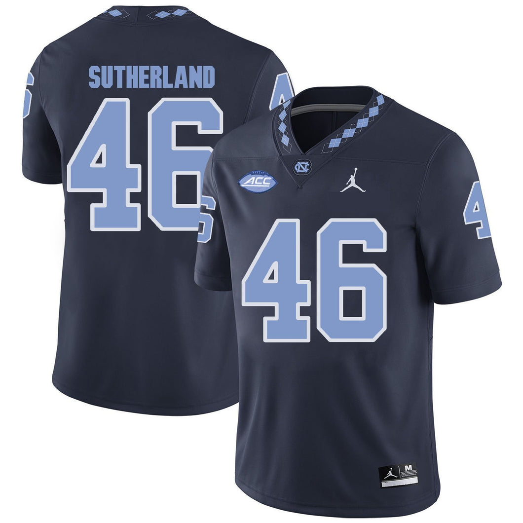 Bill Sutherland North Carolina Tar Heels Jordan Football Jersey 2019 - Navy