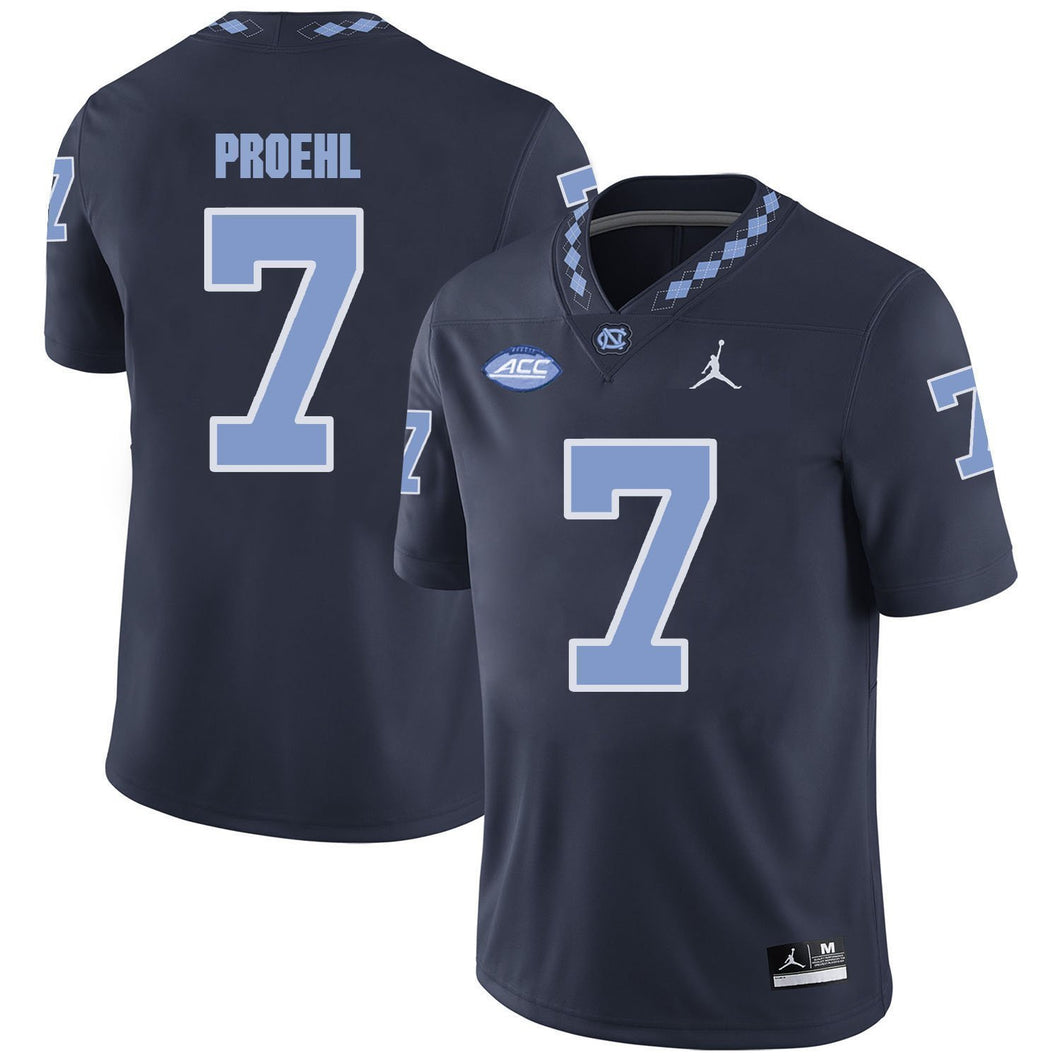 Austin Proehl North Carolina Tar Heels Jordan Football Jersey 2019 - Navy