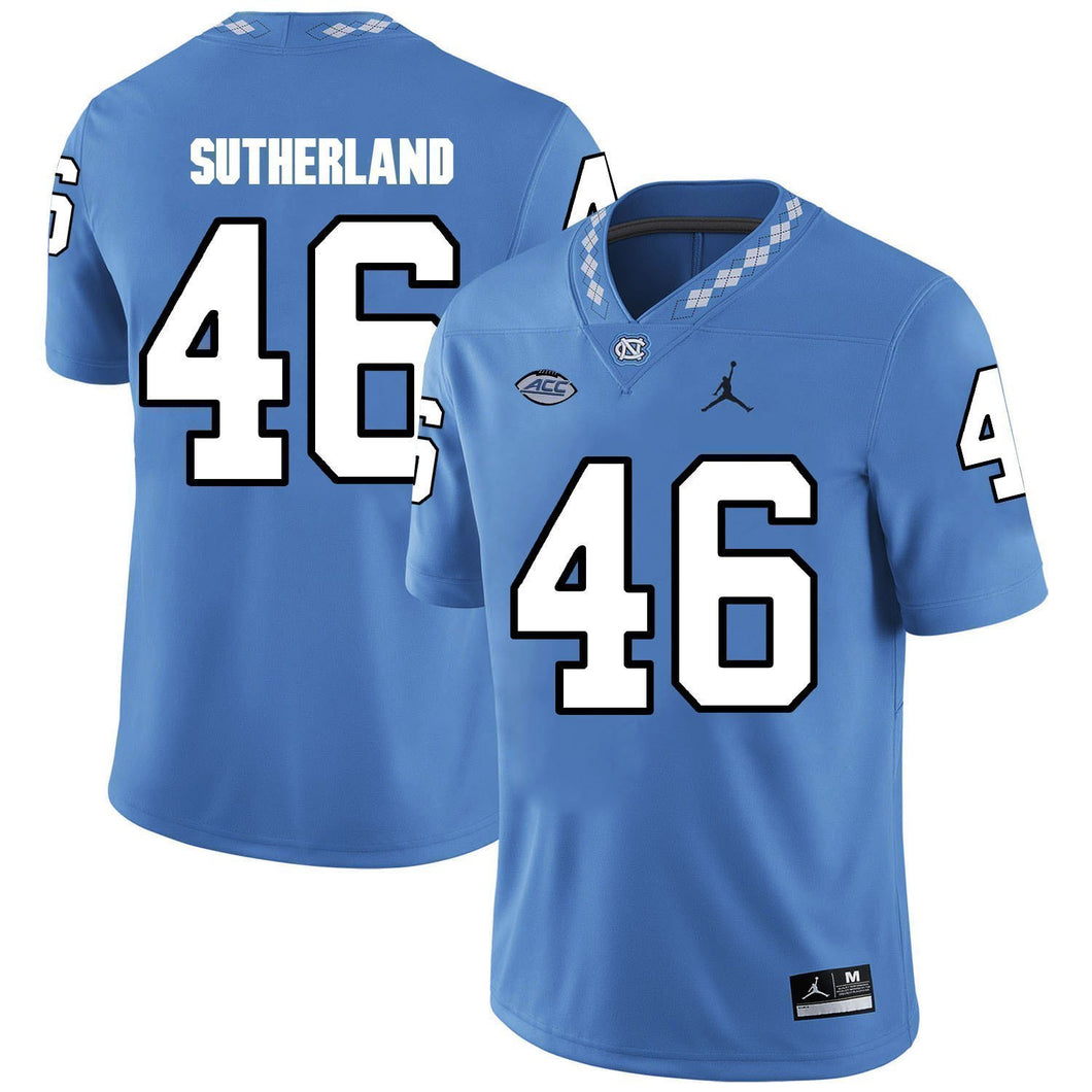 Bill Sutherland North Carolina Tar Heels Jordan Football Jersey 2019 - Light Blue