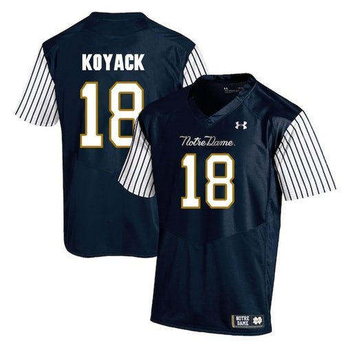 Ben Koyack Notre Dame Fighting Irish Football Jersey 2019 Navy Stripe