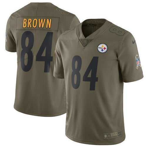 Antonio Brown Pittsburgh Steelers Salute To Service Limited Jersey 2019 - Olive