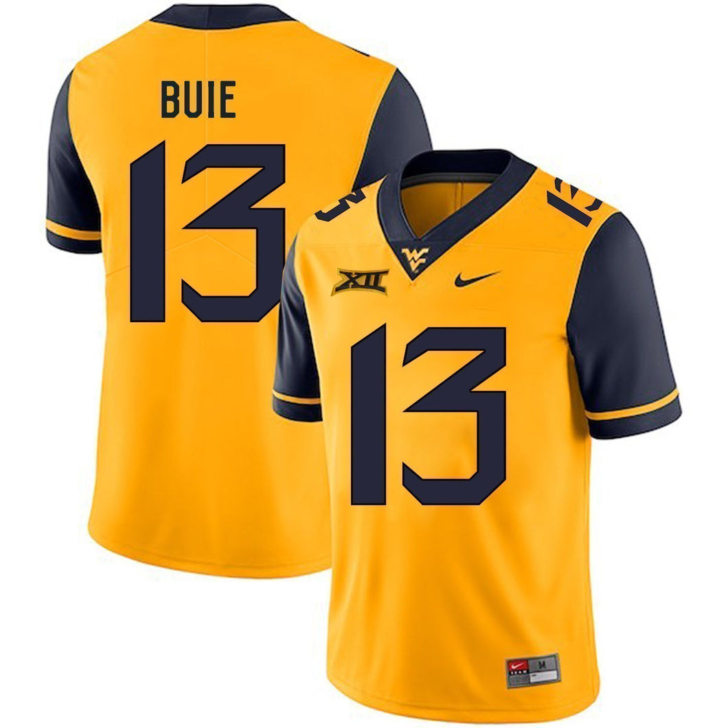 Andrew Buie West Virginia Mountaineers Football Jersey 2019 - Yellow