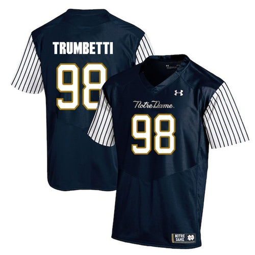 Andrew Trumbetti Notre Dame Fighting Irish Football Jersey 2019 Navy Stripe