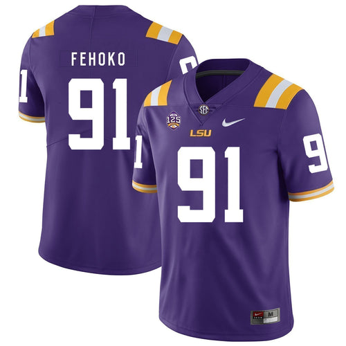 Beriden Fehoko LSU Tigers Football Jersey 2019 - Purple
