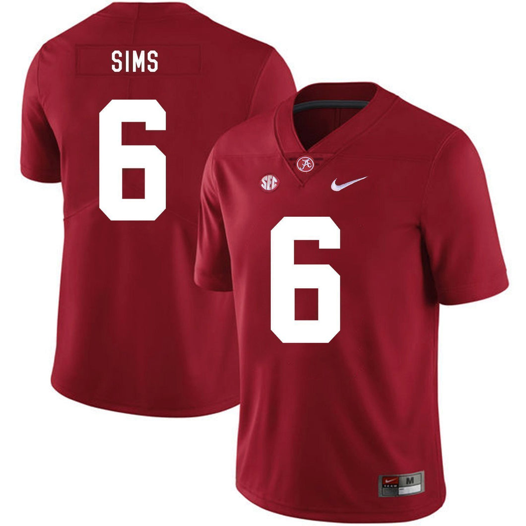 Blake Sims Alabama Crimson Tide Football Jersey 2019-Red