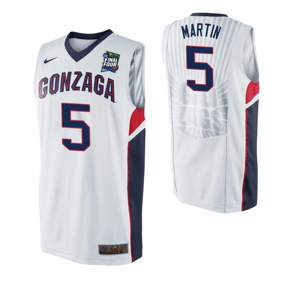 Alex Martin Gonzaga Bulldogs 2019 Final Four Basketball Jersey 2019 - White