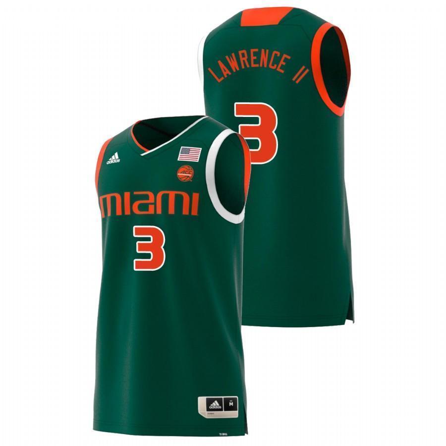 Anthony Lawrence II Miami Hurricanes Basketball Jersey 2019 - Green
