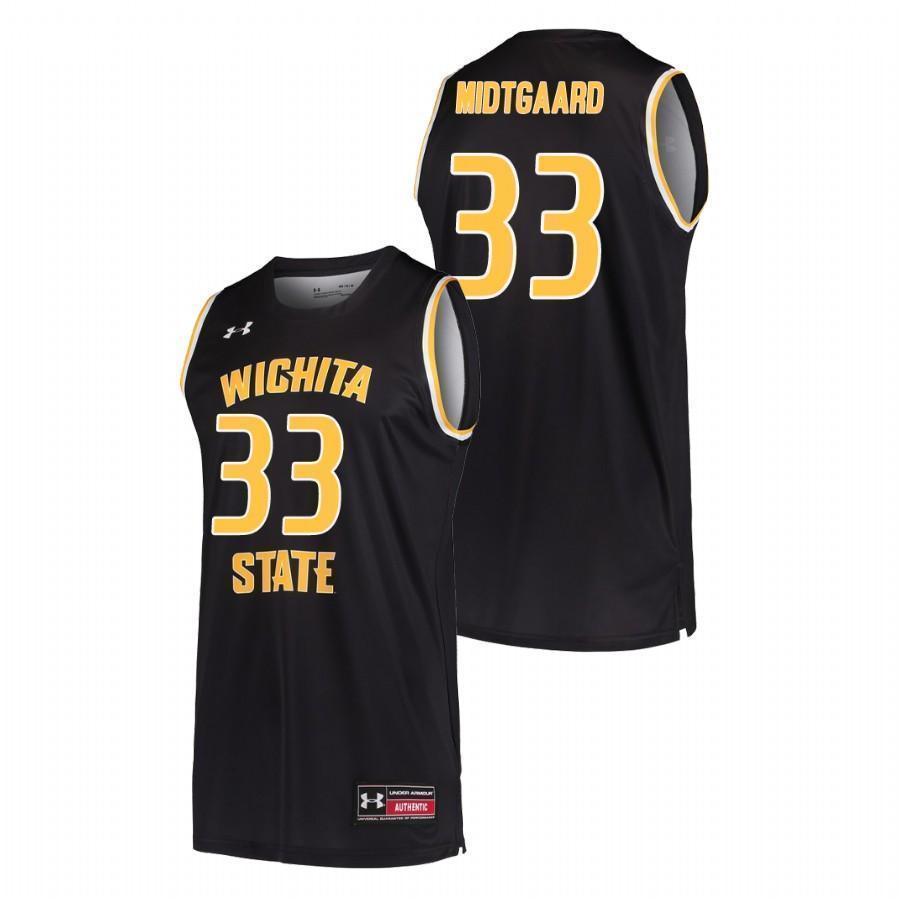 Asbjorn Midtgaard Wichita State Shockers Basketball Jersey 2019 - Black