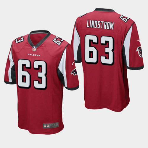Atlanta Falcons #63 Chris Lindstrom 2019 Draft Game Jersey 2019 - Red