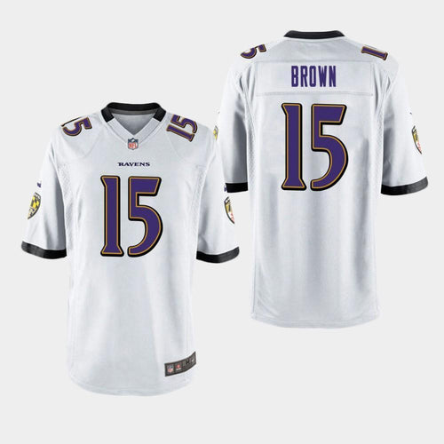 Baltimore Ravens #15 Marquise Brown 2019 Draft Game Jersey 2019 - White