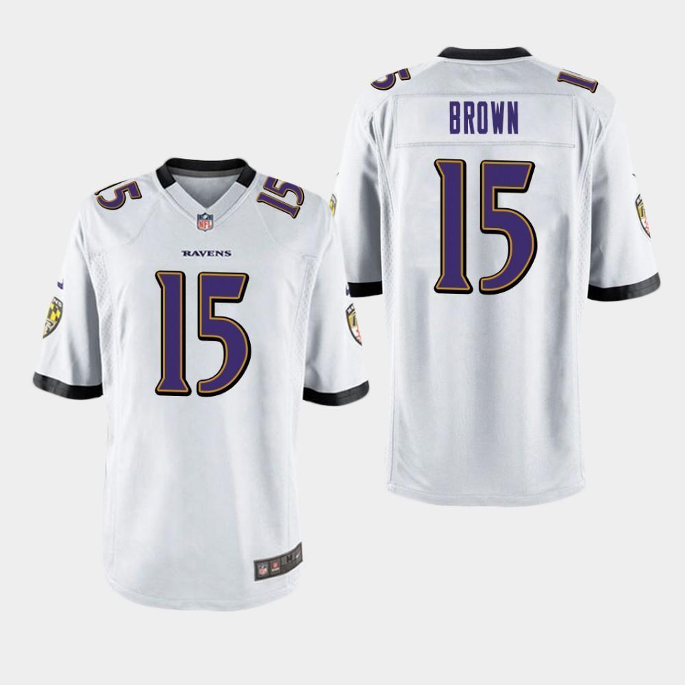 Baltimore Ravens #15 Marquise Brown 2019 Draft Game Jersey 2019 - White