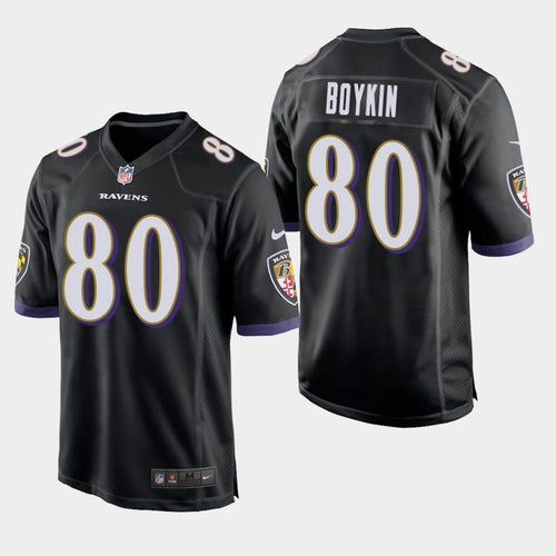 Baltimore Ravens #80 Miles Boykin 2019 Draft Game Jersey 2019 - Black