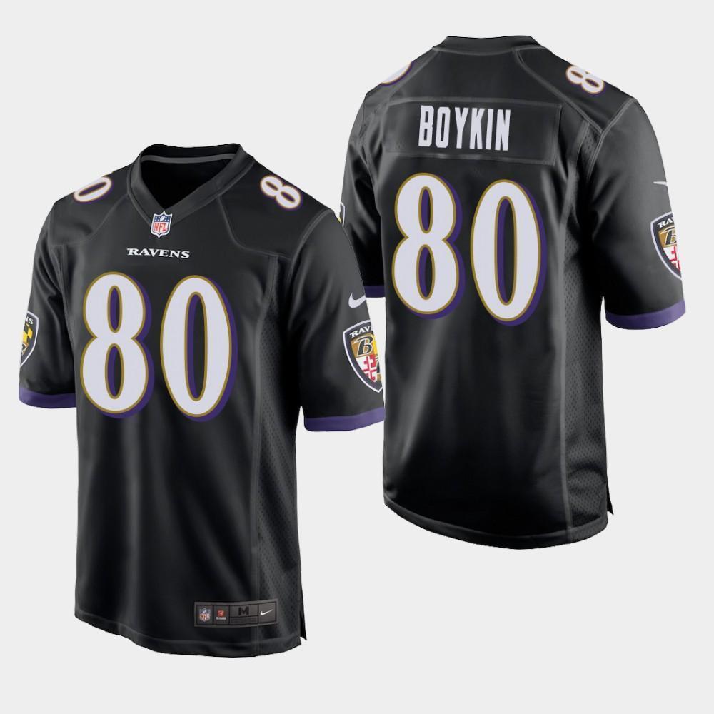 Baltimore Ravens #80 Miles Boykin 2019 Draft Game Jersey 2019 - Black