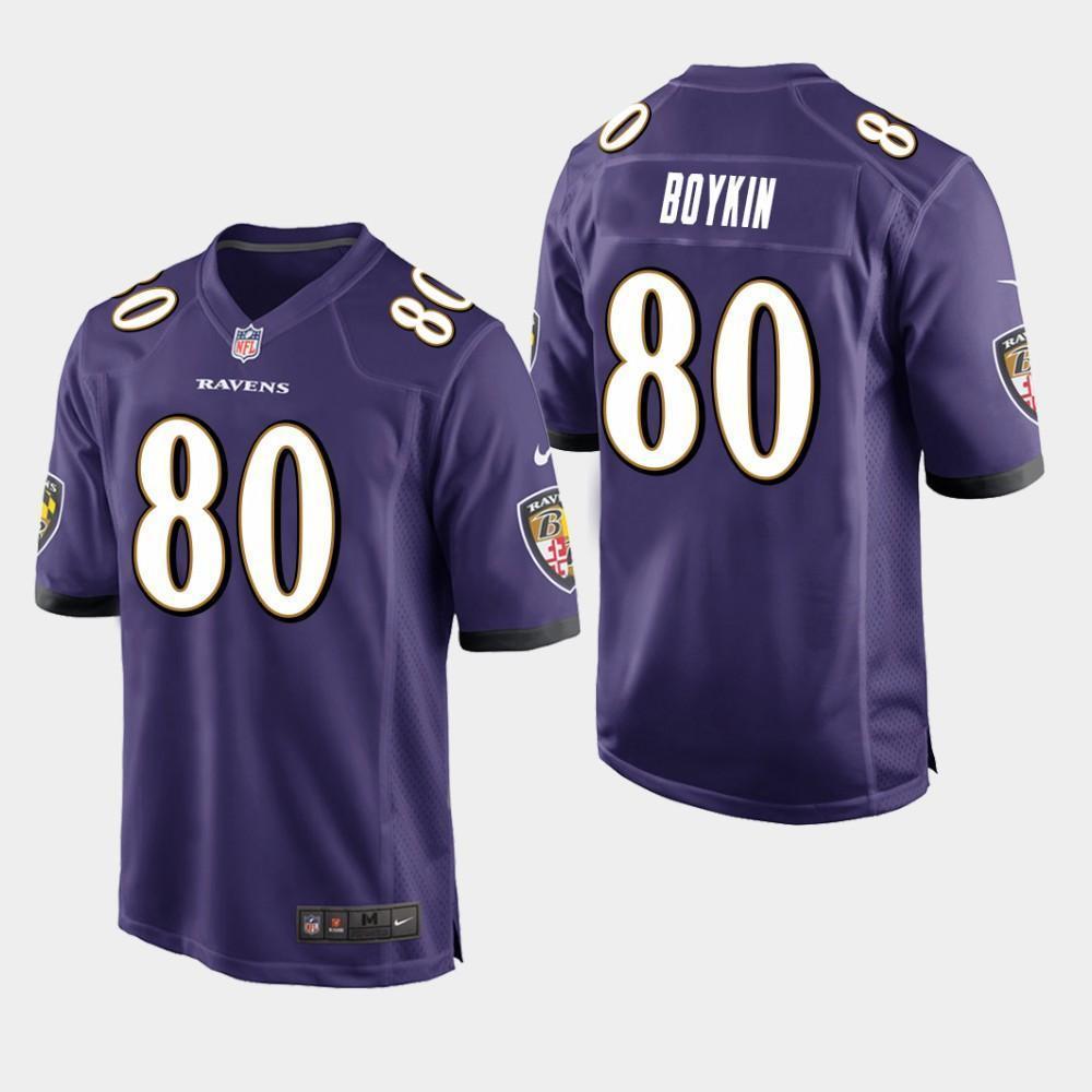 Baltimore Ravens #80 Miles Boykin 2019 Draft Game Jersey 2019 - Purple