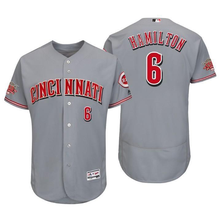 Billy Hamilton Cincinnati Reds 150th Anniversary Baseball Jersey 2019 - Grey