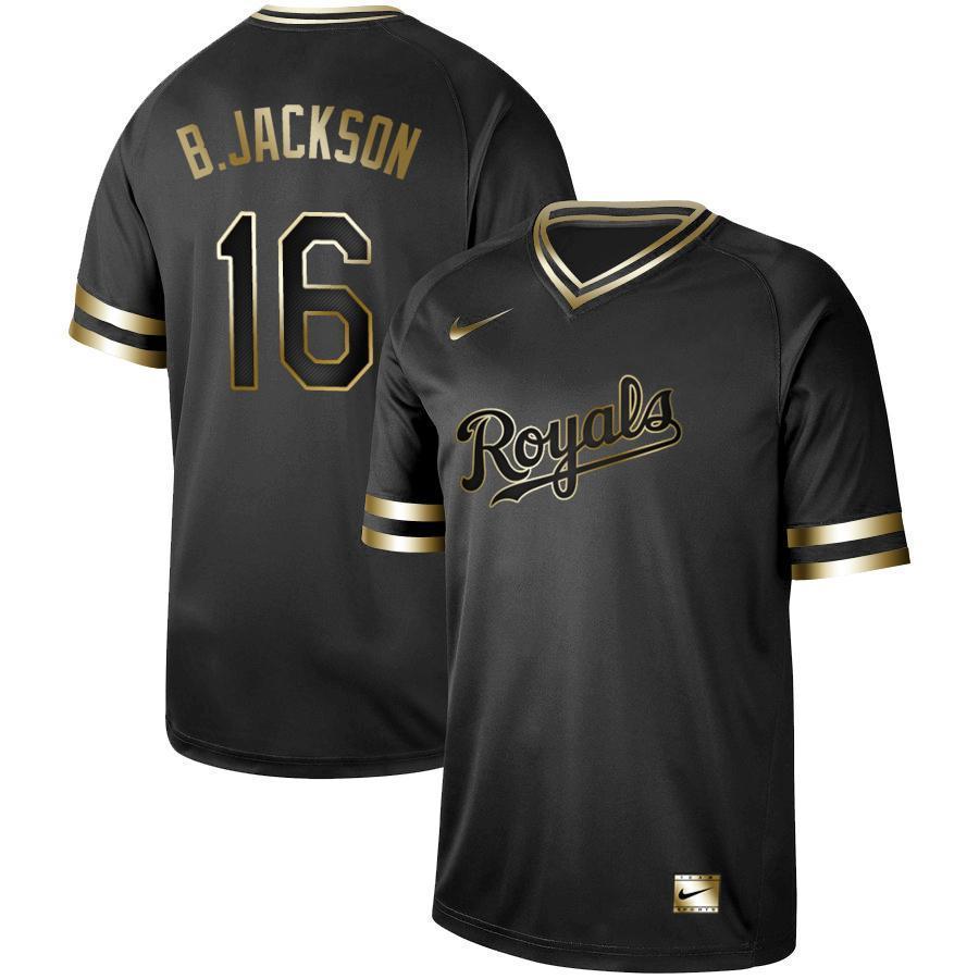 Bo Jackson Royals New Arrival 2019 Baseball Player Black Golden Jersey 2019
