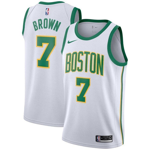 Boston Celtics #7 Jaylen Brown NEWCity Edition Swingman Jersey 2019