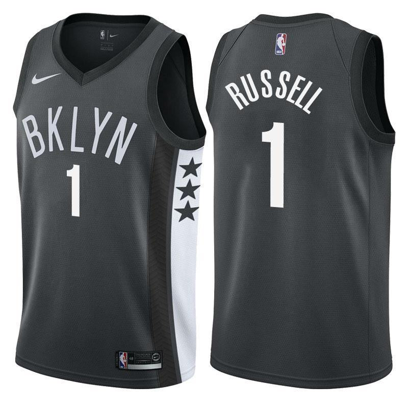 Brooklyn Nets D'Angelo Russell Statement Black Swingman Jersey 2019