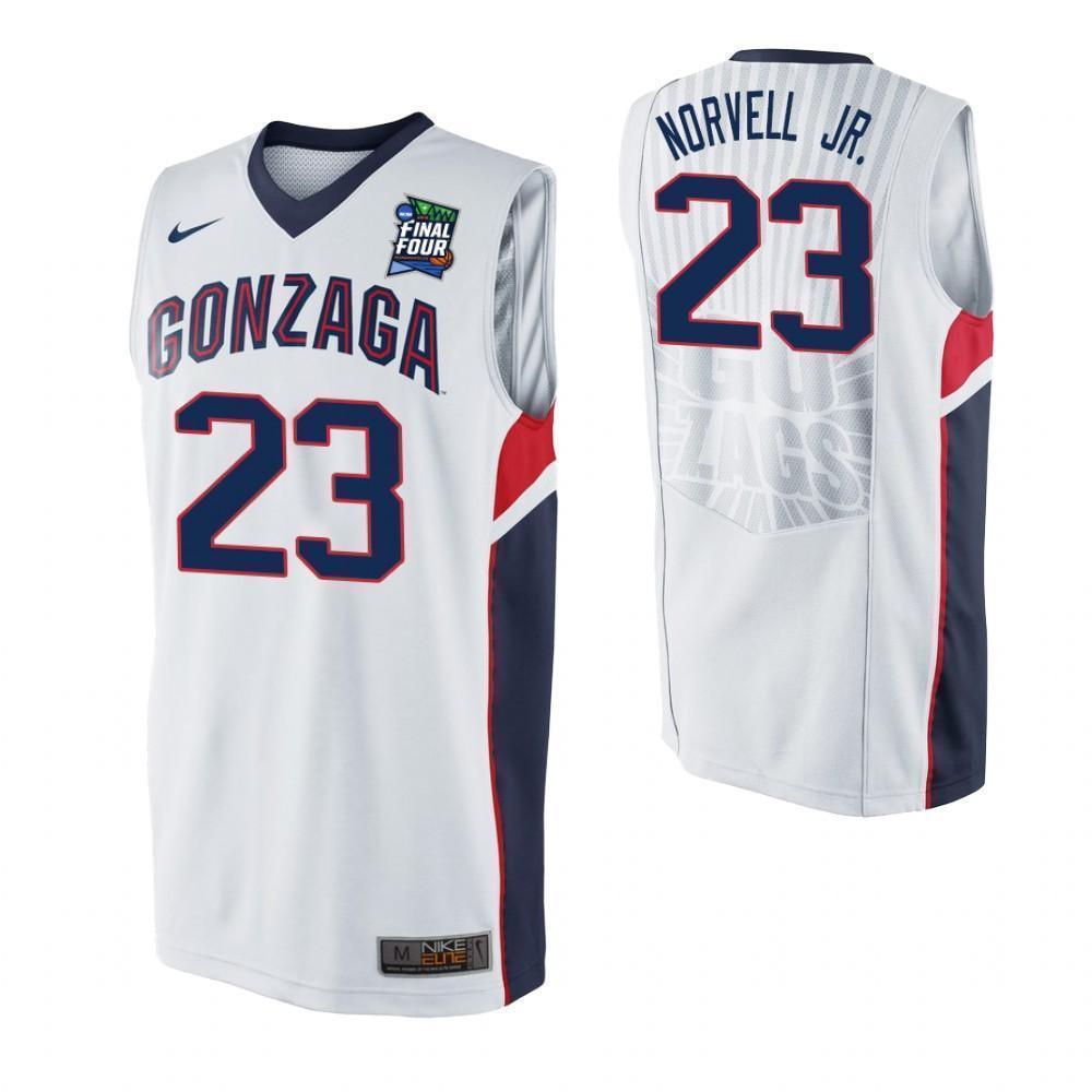 Zach Norvell Jr Gonzaga Bulldogs 2019 Final Four Basketball Jersey 2019 - White
