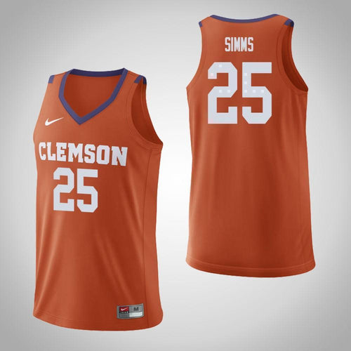 Aamir Simms Clemson Tigers Basketball Jersey 2019