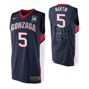 Alex Martin Gonzaga Bulldogs 2019 Final Four Basketball Jersey 2019 - Blue