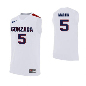 Alex Martin Gonzaga Bulldogs Basketball Jersey 2019-White