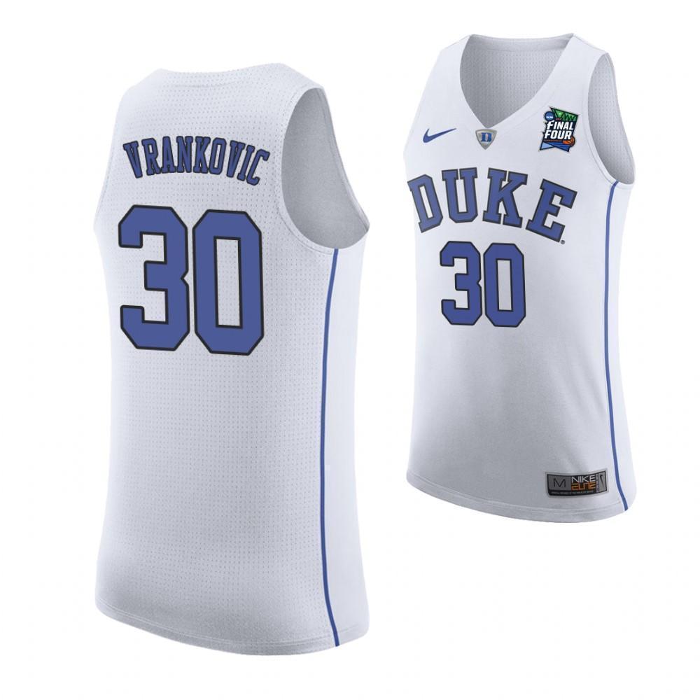 Antonio Vrankovic Duke Blue Devils 2019 Final Four Basketball Jersey 2019 - White