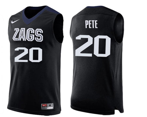 Brian Pete Gonzaga Bulldogs Basketball Jersey 2019 - Black