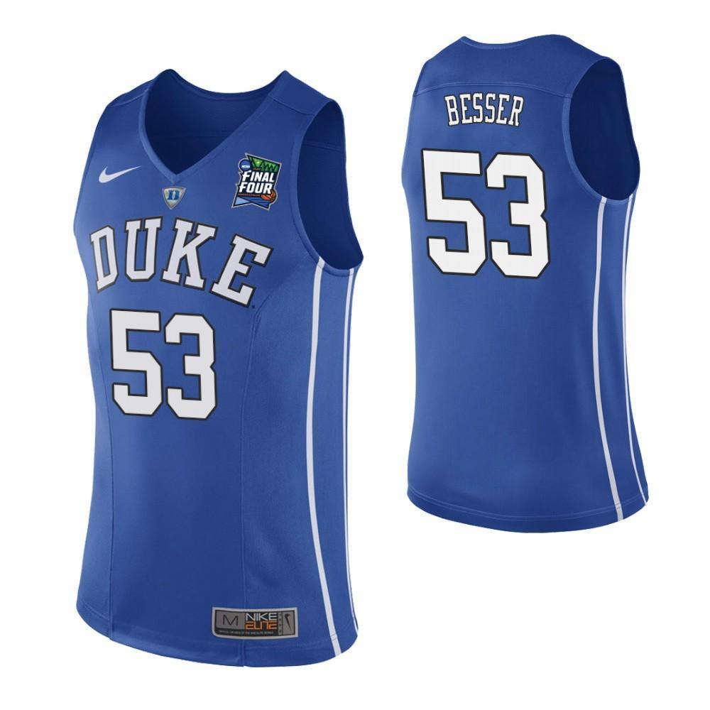 Brennan Besser Duke Blue Devils 2019 Final Four Basketball Jersey 2019 - Blue