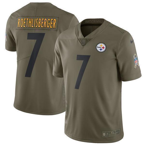 Ben Roethlisberger Pittsburgh Steelers Salute To Service Limited Jersey 2019 - Olive