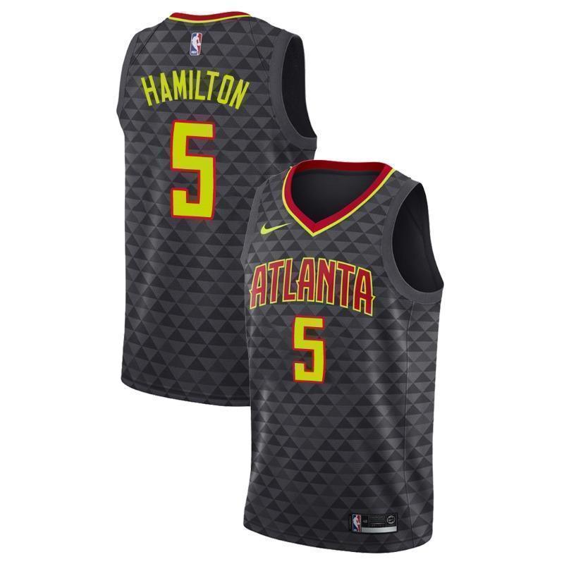 Atlanta Hawks #5 Daniel Hamilton Icon Black Swingman Jersey 2019