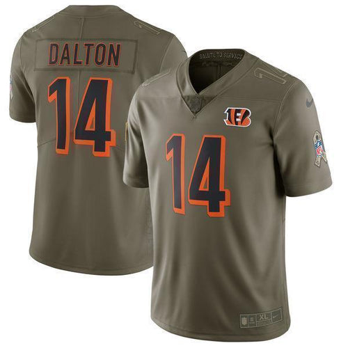 Andy Dalton Cincinnati Bengals Salute To Service Limited Jersey 2019 - Olive