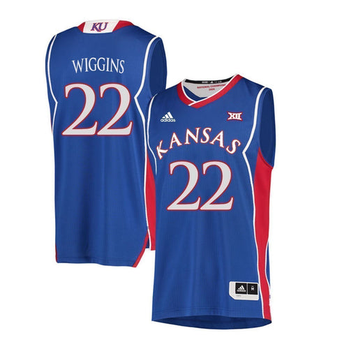 Andrew Wiggins Kansas Jayhawks Basketball Jersey 2019-Blue