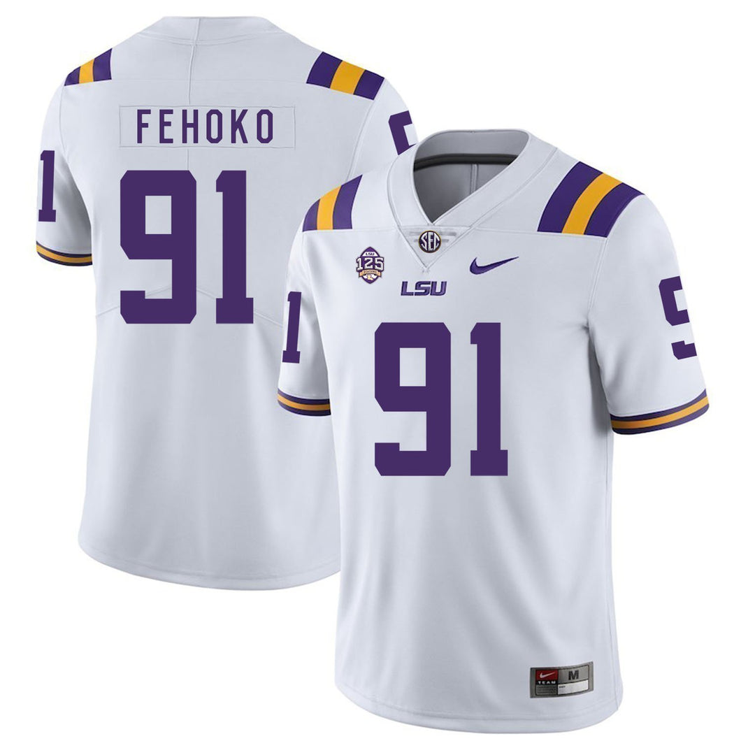 Beriden Fehoko LSU Tigers Football Jersey 2019 - White