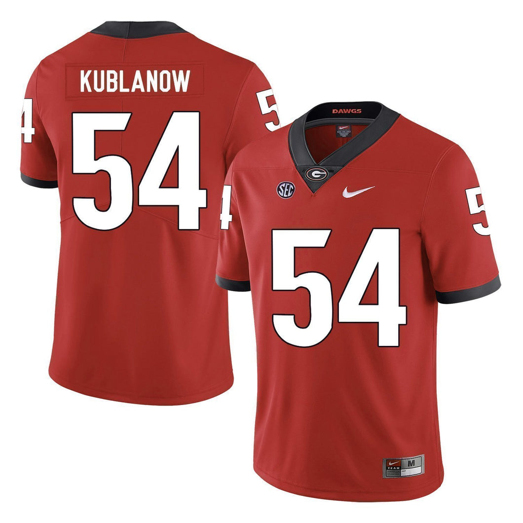 Brandon Kublanow Georgia Bulldogs Football Jersey 2019 Red