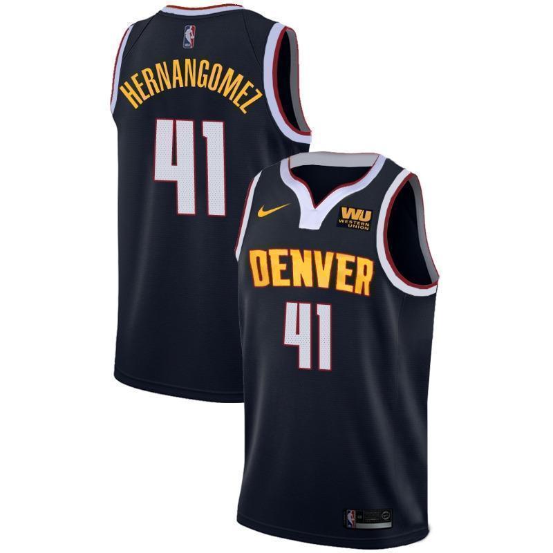 Denver Nuggets #41 Juan Hernangomez Icon Navy Swingman Jersey 2019