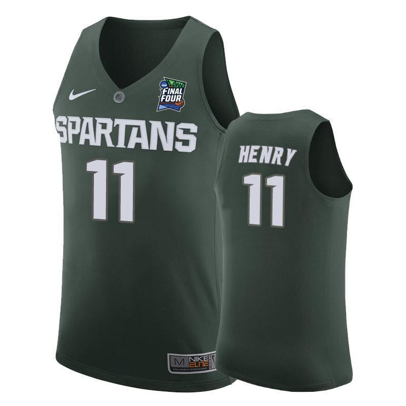 Aaron Henry Michigan State Spartans 2019 Final Four Basketball Jersey 2019 - Green