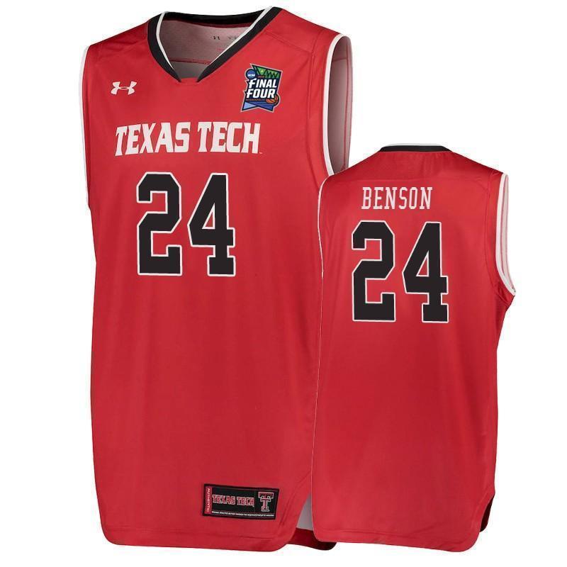 Avery Benson Texas Tech Red Raiders 2019 Final Four Basketball Jersey 2019 - Red