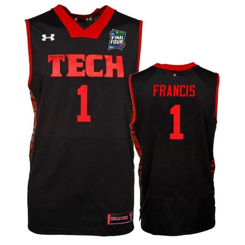 Brandone Francis Texas Tech Red Raiders 2019 Final Four Basketball Jersey 2019 - Black