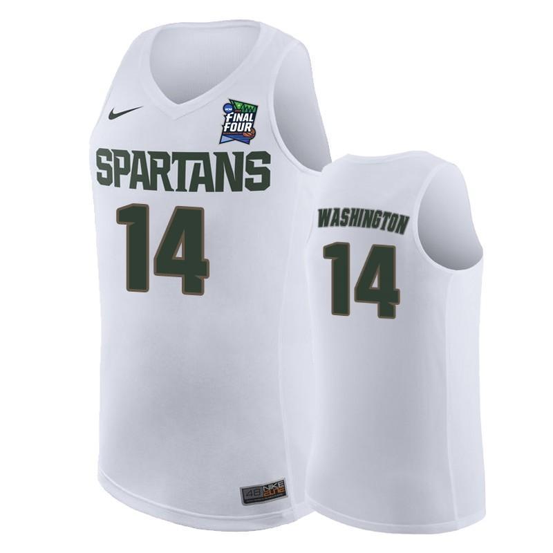 Brock Washington Michigan State Spartans 2019 Final Four Basketball Jersey 2019 - White
