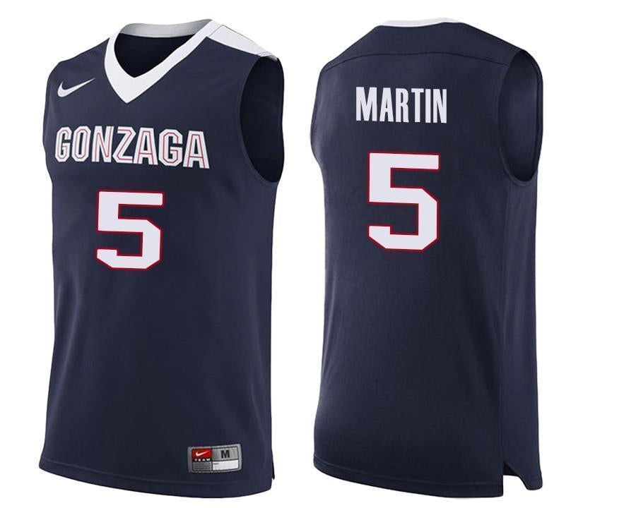 Alex Martin Gonzaga Bulldogs Basketball Jersey 2019-Navy