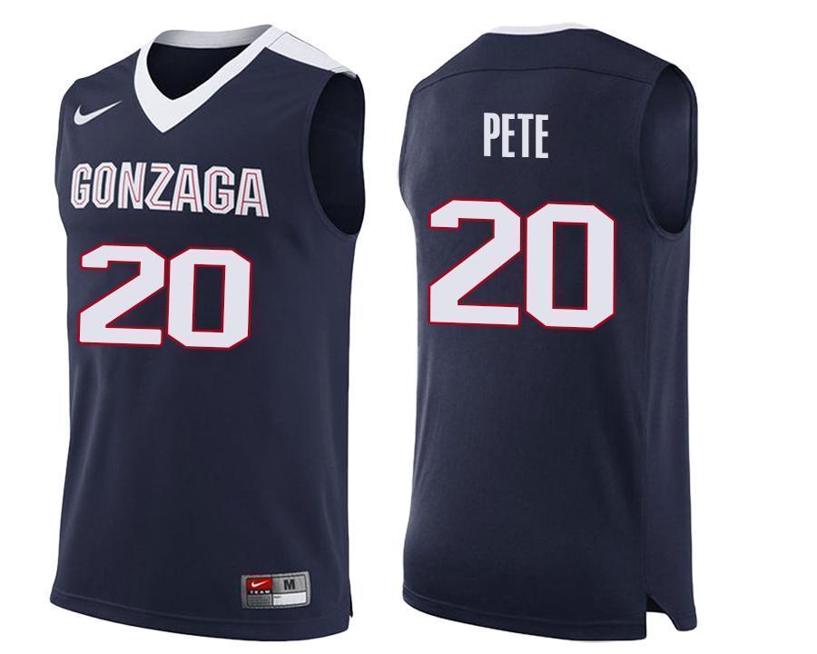 Brian Pete Gonzaga Bulldogs Basketball Jersey 2019-Navy