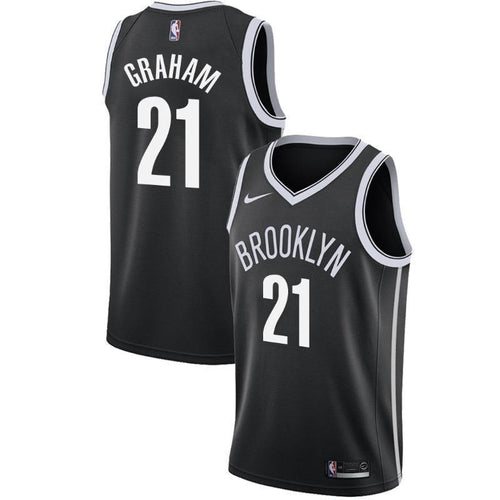 Brooklyn Nets #21 Treveon Graham Icon Black Swingman Jersey 2019